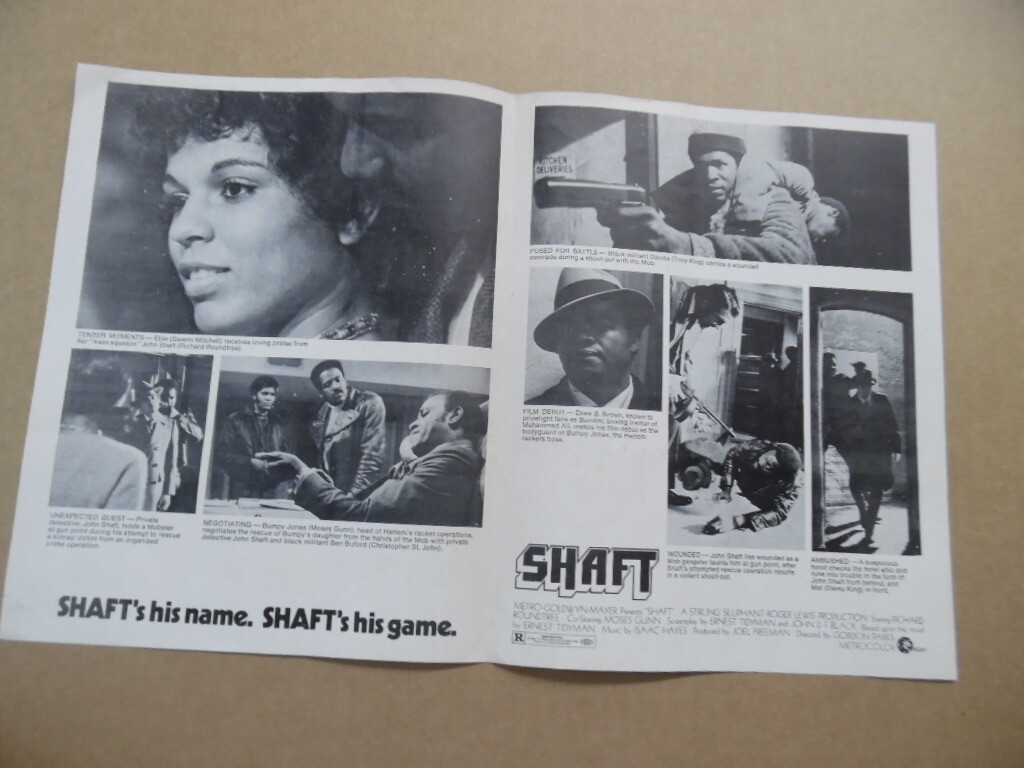 1971 SHAFT Movie Herald Richard Roundtree Blaxploitation Vintage Original VG+