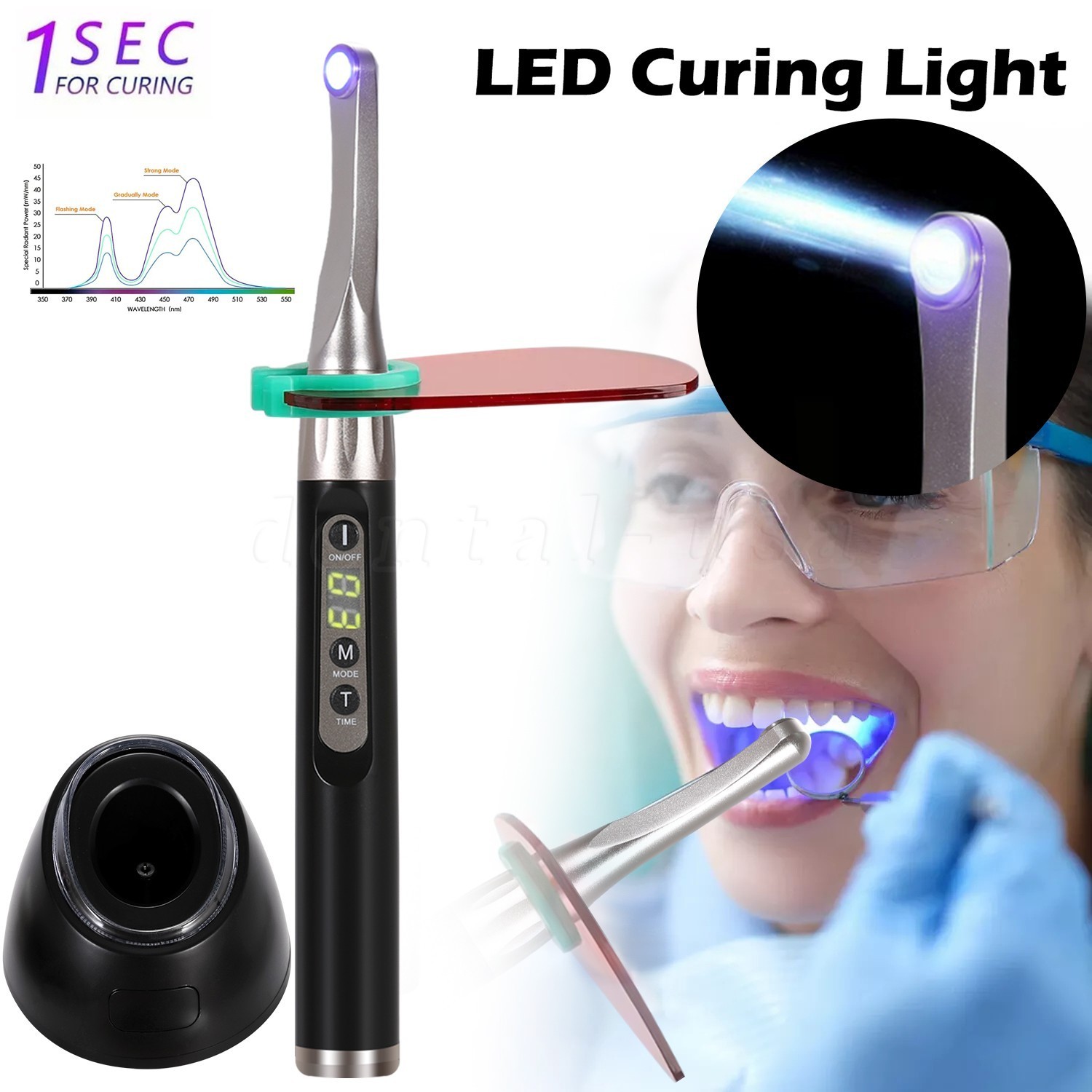 Woodpecker Style iLED Dental Curing Light Lamp 1 Sec Resin Cure 2500mw/c㎡ FDA