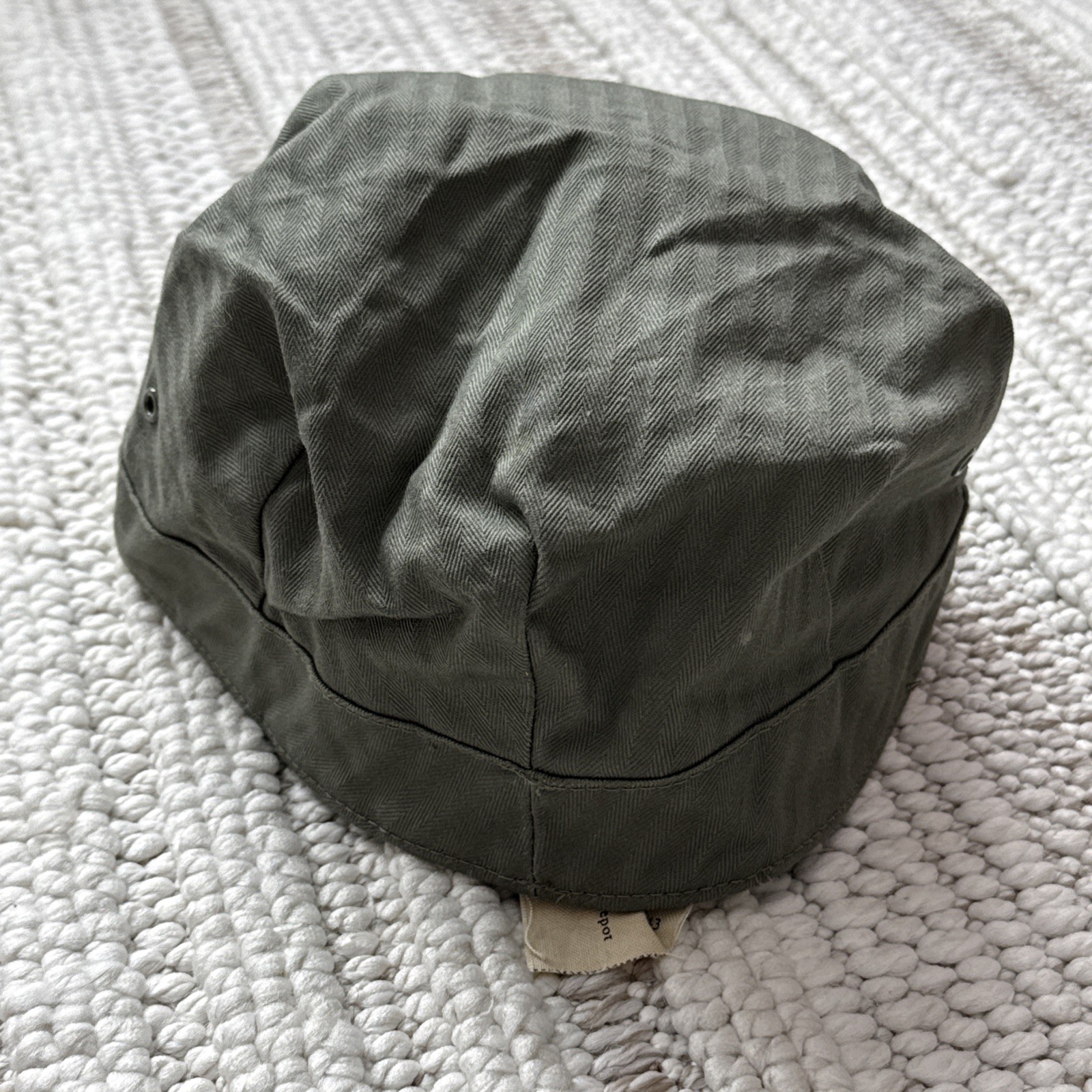 US Army HBT Fatigue Hat Cap WWII, Dated 1943, Herringbone, Size XL VTG