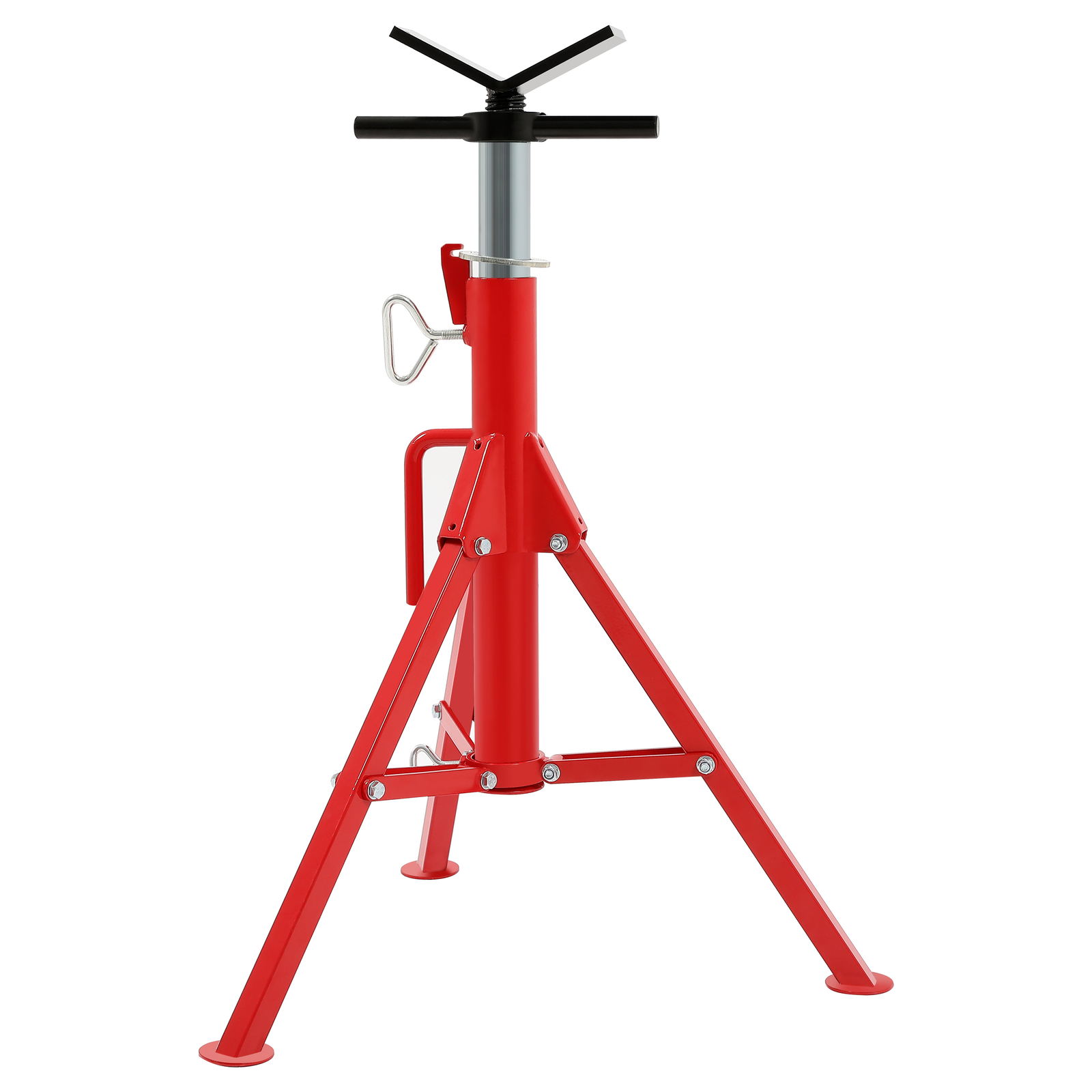 2500Lb Steel V-Head Pipe Stand Folding Tripod Pipe Jack Stand Height Pipe