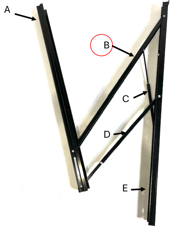 Lippert Solera 63" Awning Arm 49" Inner Drive Arm (Part B See 2nd Photo) RV