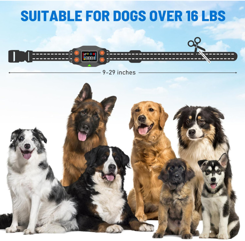 TQT GPS Wireless Dog Fence, 3 Warning Modes, Radius 25-999 Yards