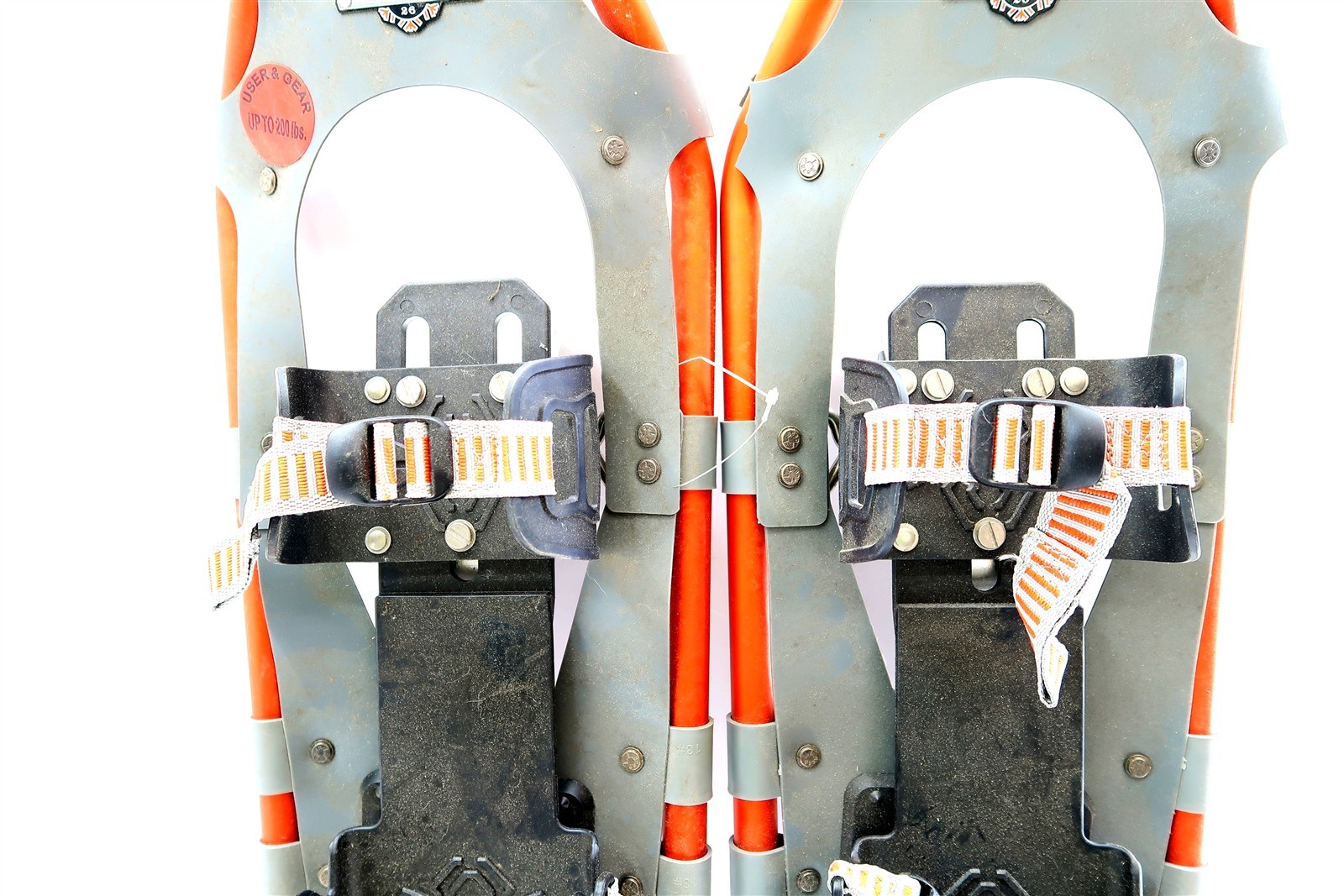 LL BEAN WINTER WALKER 26 Snowshoes Orange and Gray ~ Nice Condition