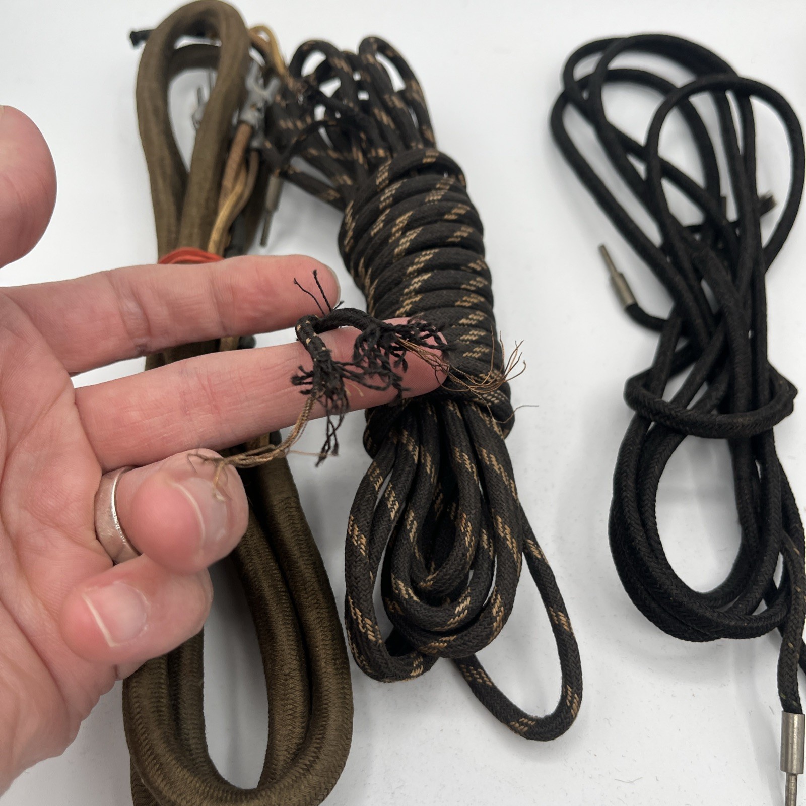 9 Pair Vintage Cloth Wire Ww1 1920 Era Tube Radio Speakers or Headphones Good