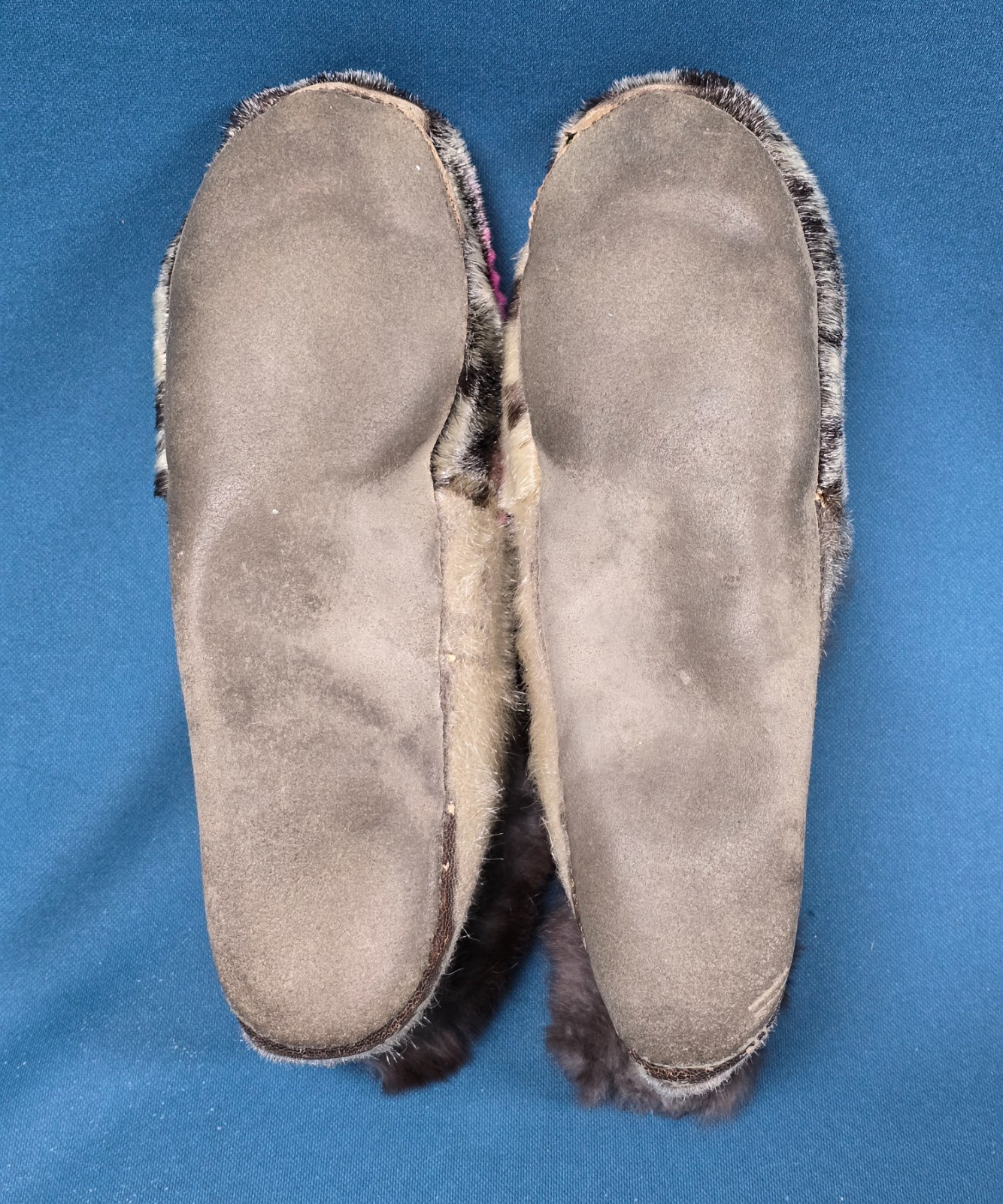 Vintage Handmade Alaska Native Inuit Eskimo Fur Slippers Beadwork 8.5-9