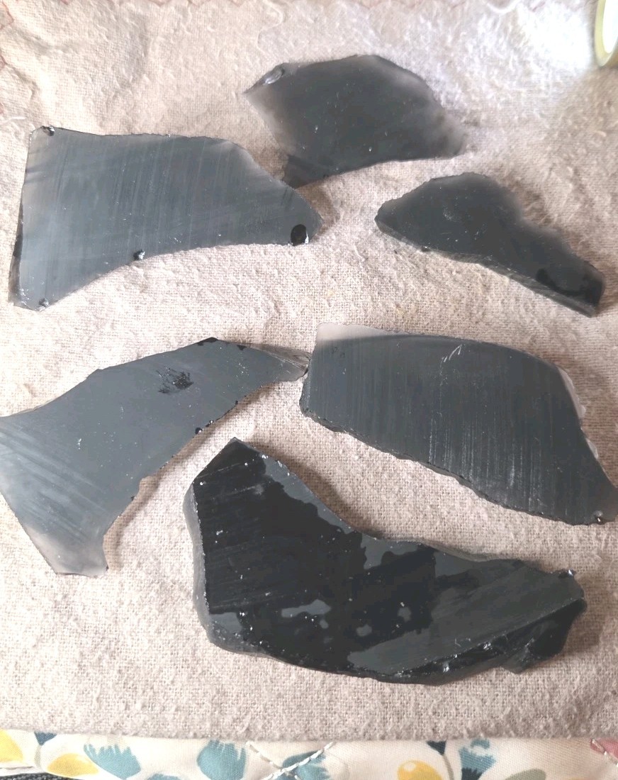 Obsidian Slabs For Knapping Tumbling Unknown Area And Kind 1 LB Free Shipping!
