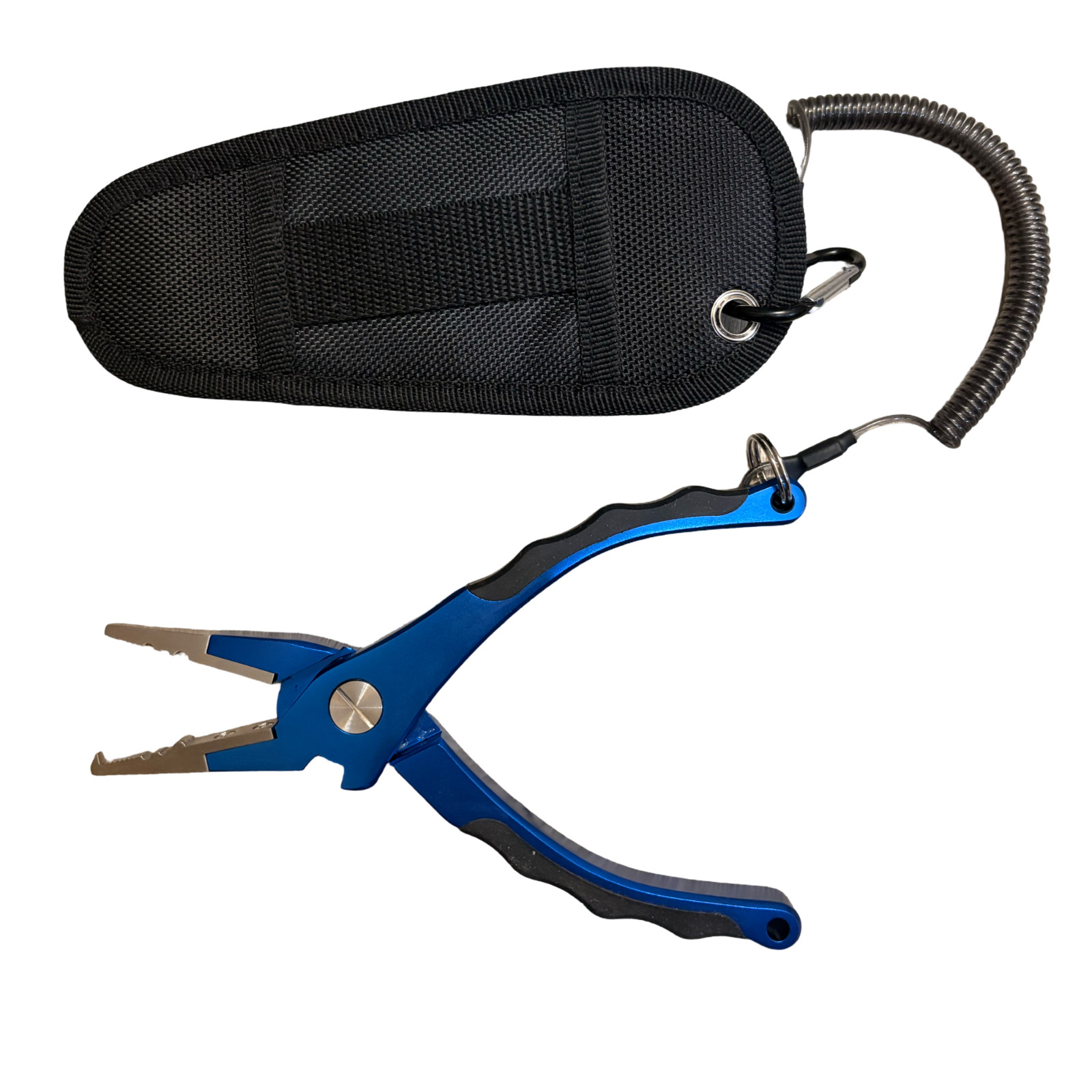7" Aluminum Fishing Pliers w/ Tungsten Carbide Cutters Sheath Lanyard