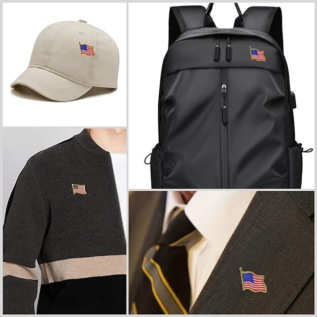 American Flag Lapel Pins Lot of 10 USA Hat Tie Tack Badge