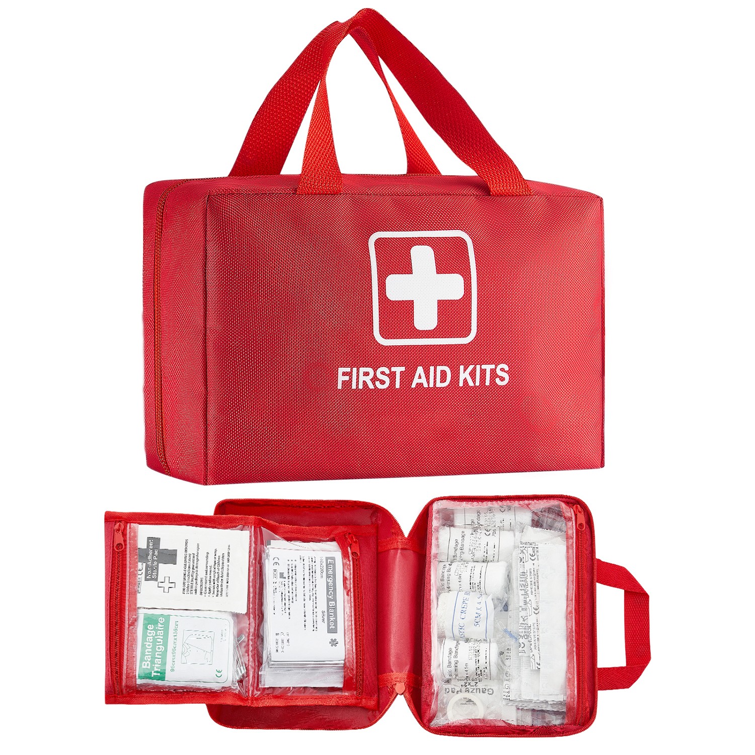 First Aid Kit 500 Pieces Large Survival Bag Emergency Medical Supplies Home Car