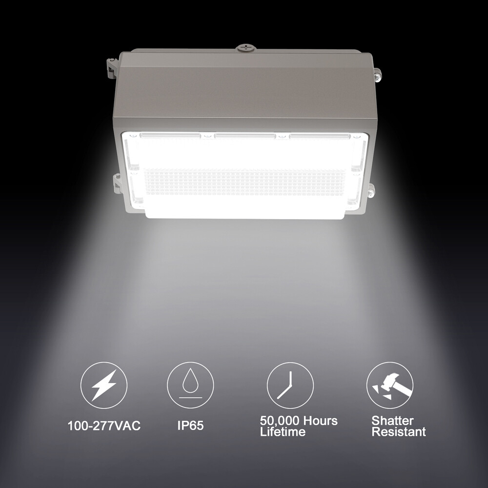 4 Pcs 120W LED Wall Pack Light Dusk to Dawn Commercial Outdoor Security Light