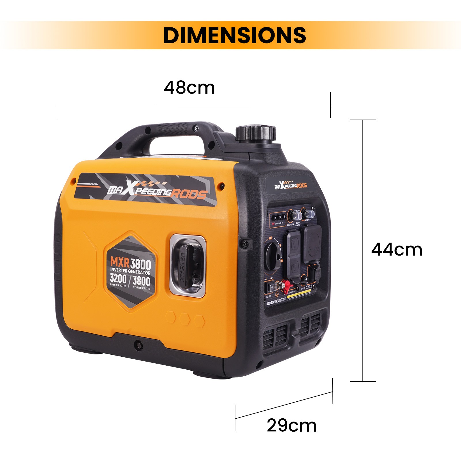 Lightweight 21kg Inverter Generator 3800W Gas Powered for Outdoor Adventures