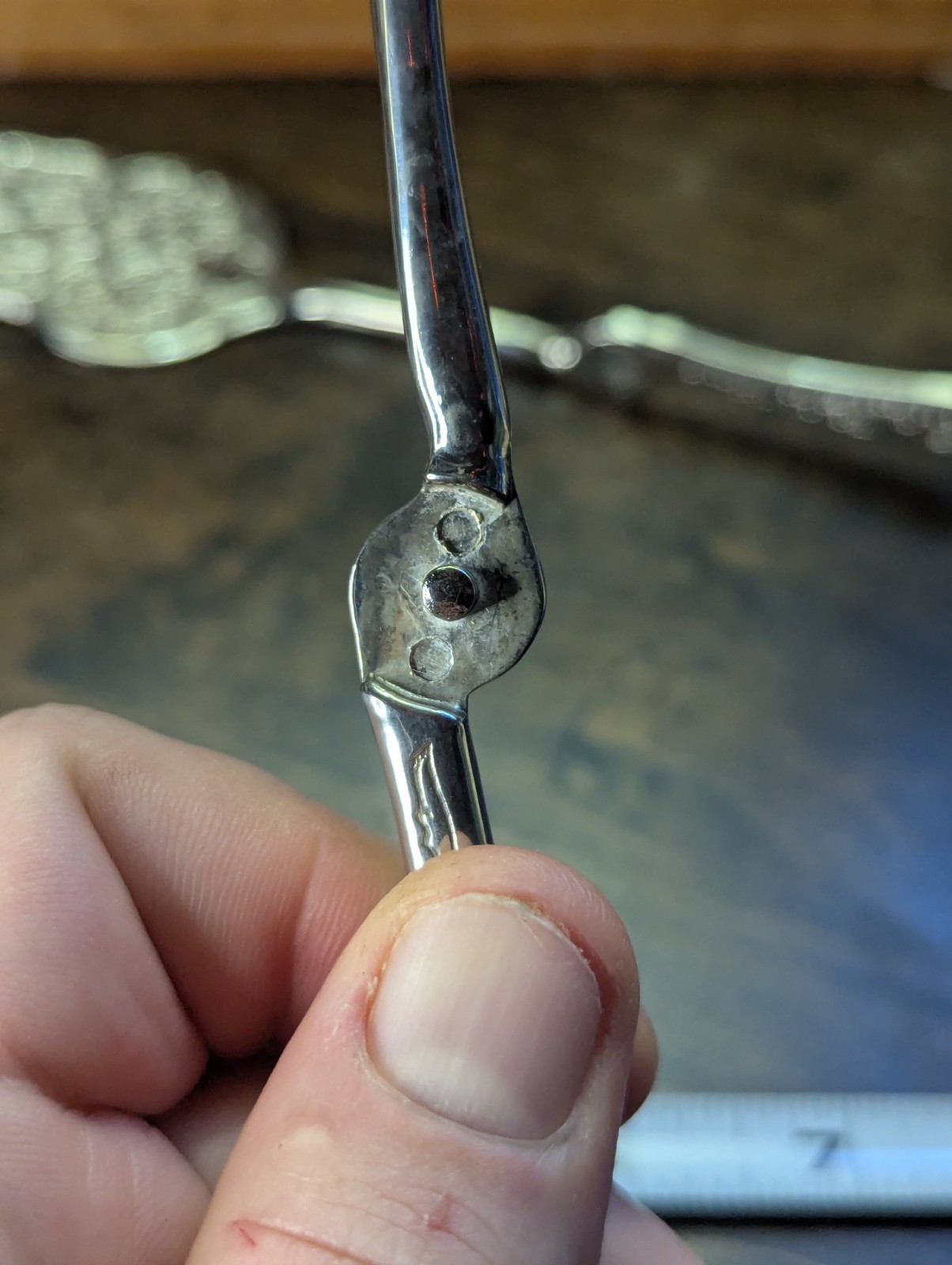 Silverplate Zinc Alloy Salad Tongs Vintage Ornate Dessert Service SEPARATED 8.5"