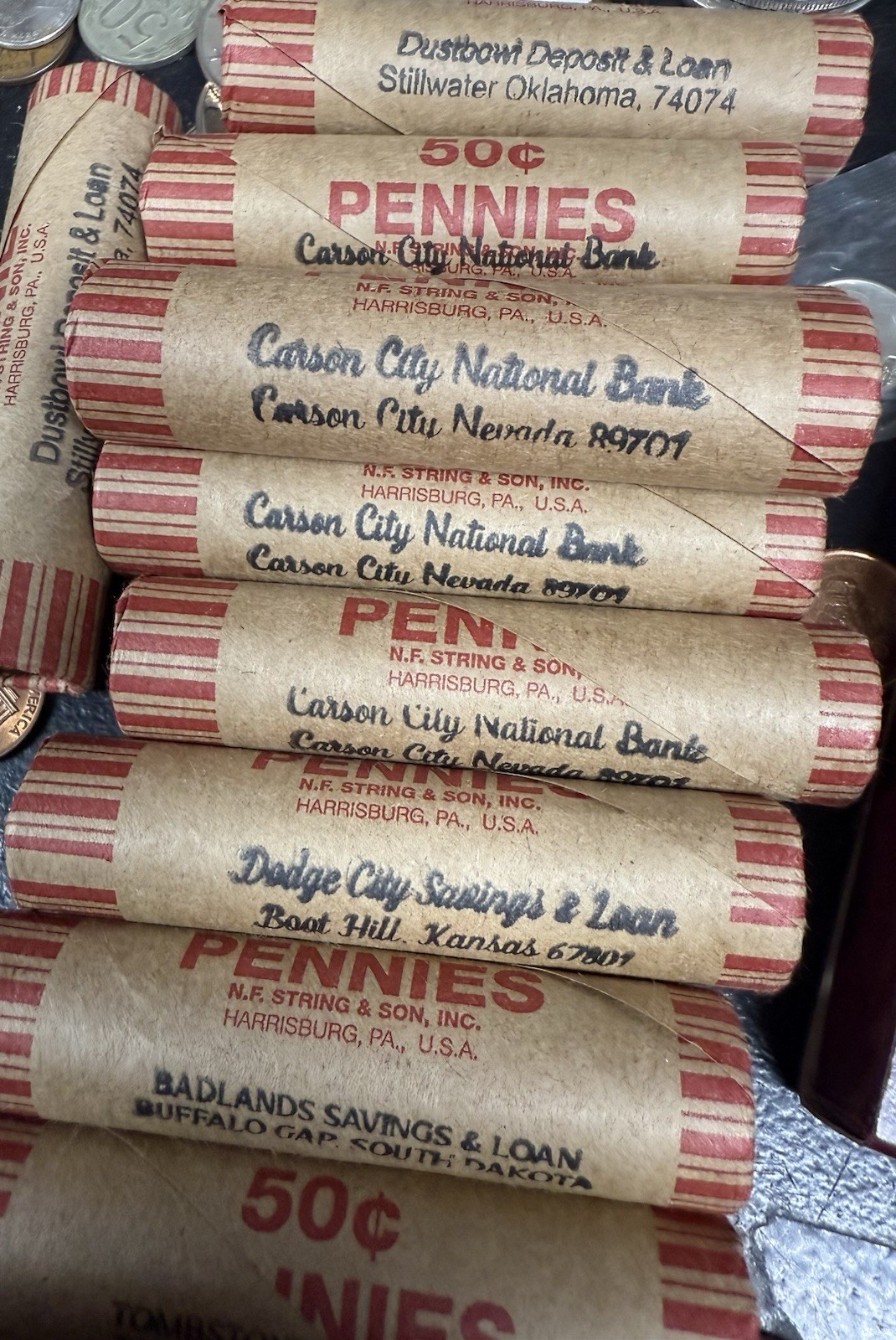 Lincoln Wheat Cents Lot Penny 1 Roll With Indian Head End 50 Coins