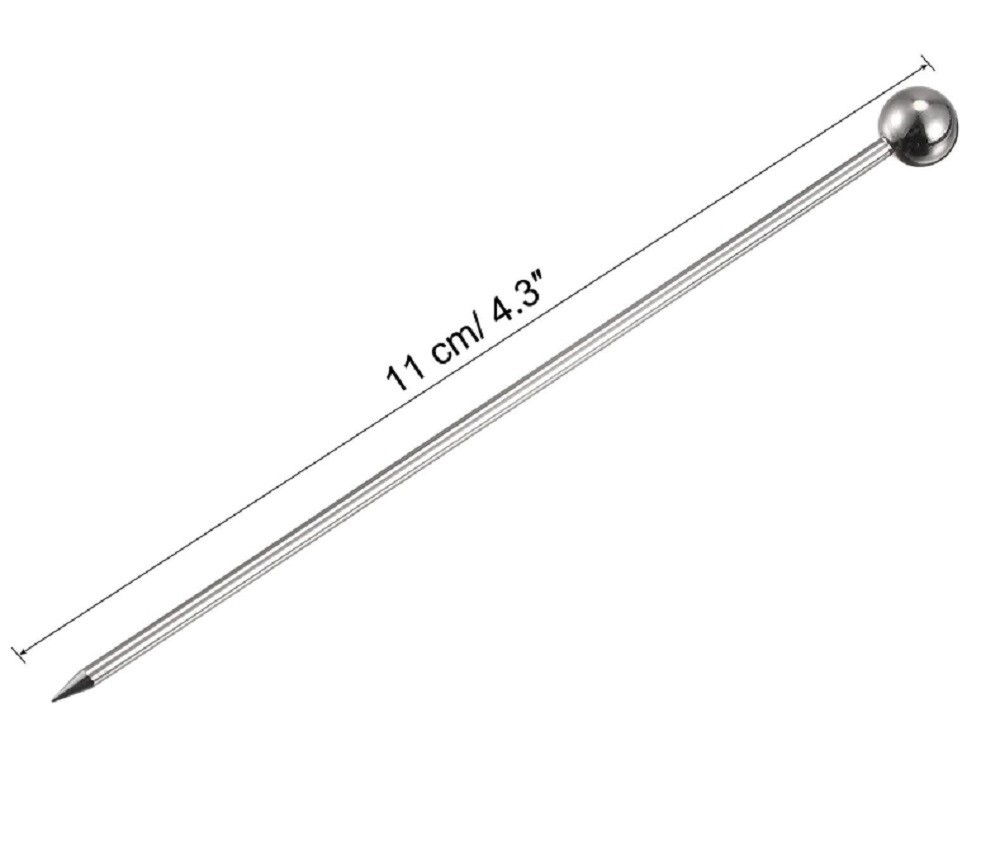 8 Pcs Stainless Steel Cocktail Pick - Premium Martini Olive Toothpicks for Drink