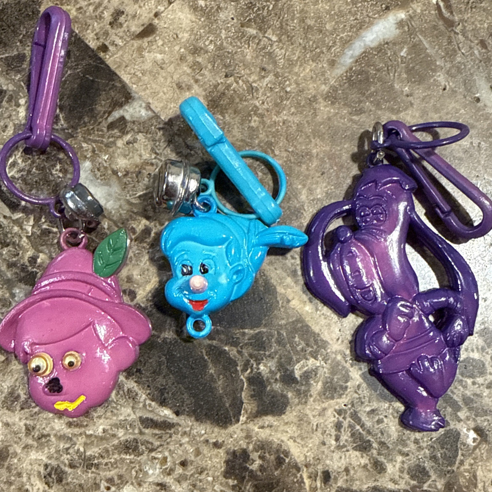 Vintage 1980's Plastic Clip On Bell Clip Charm Necklace Bracelet Charms Lot