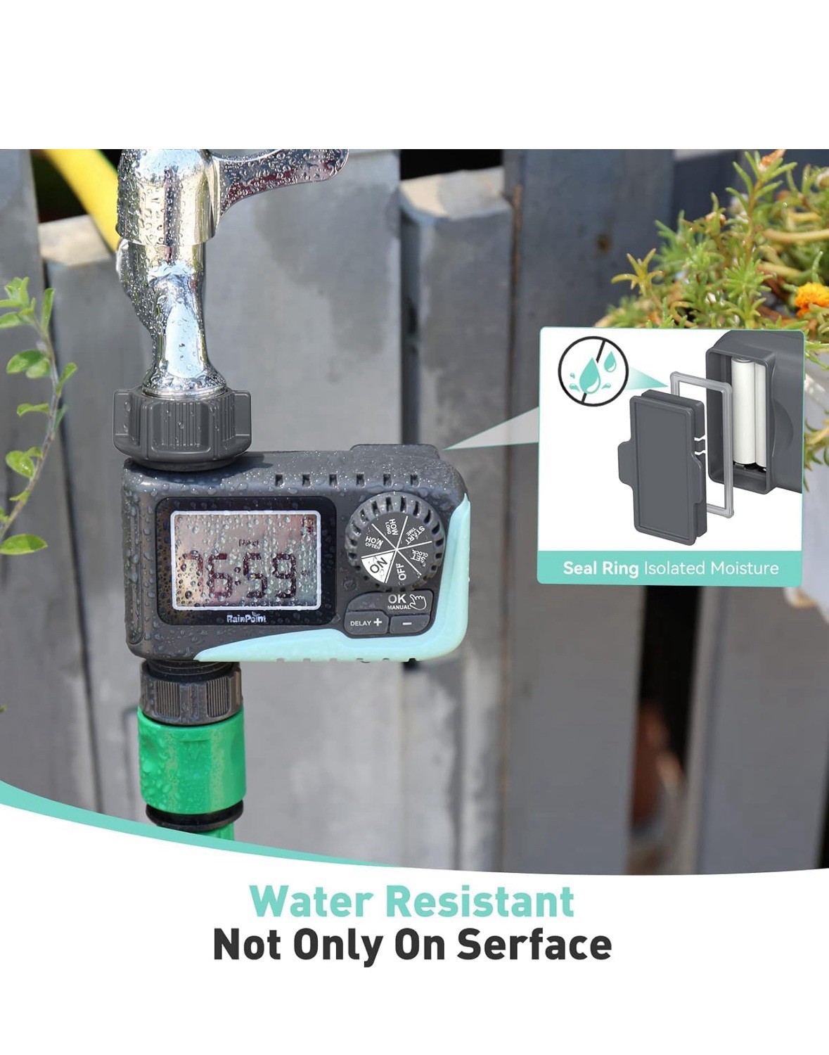 RAINPOINT Sprinkler Timer, Programmable Water Timer for Garden Hose, Outdoor Hos