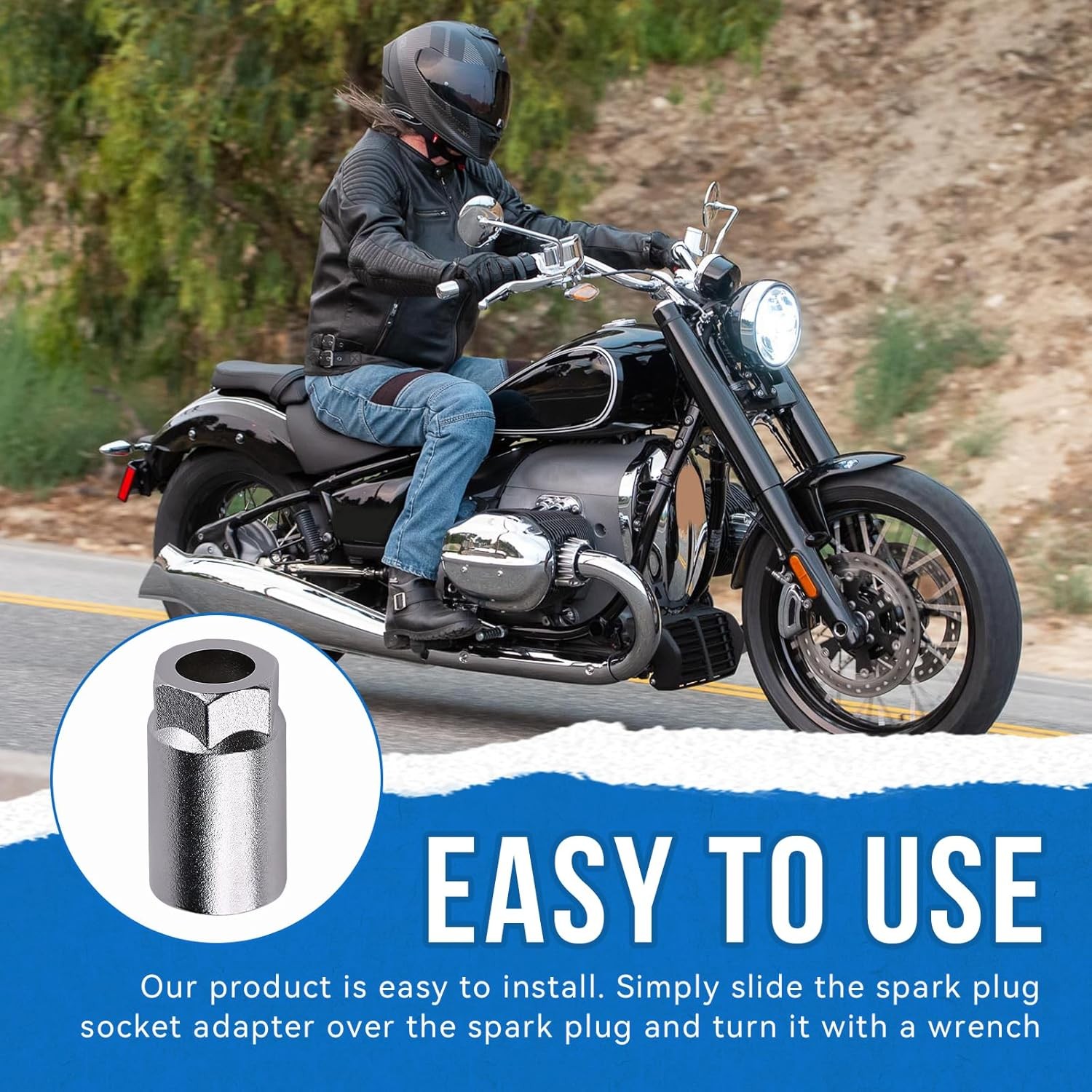 5/8" Spark Plug Socket For Headers, Snowmobiles, motoRcycles,For Tight Clearance