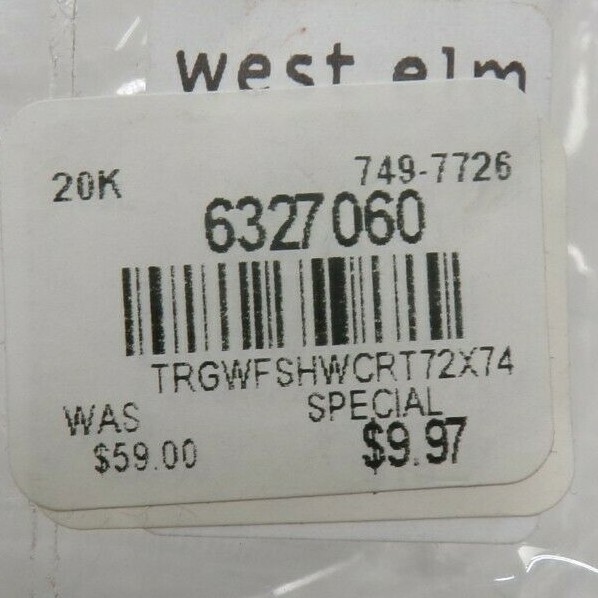 West Elm Organic Cotton Triangle Waffle Shower Curtain Blush Pink 72" #Q126B