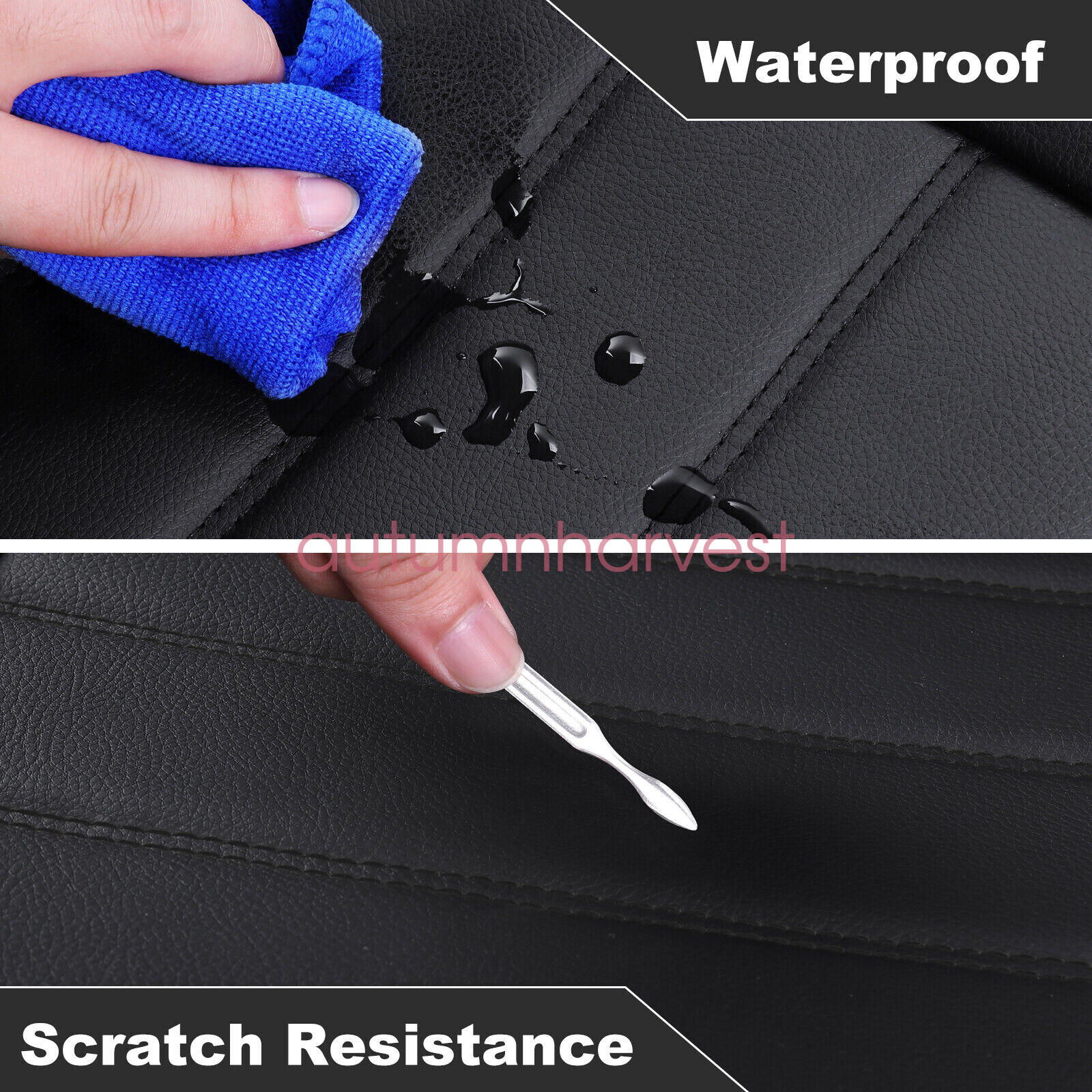 For Toyota Car Seat Cover Full Set Leather 5-Seats Front Rear Protector Cushion