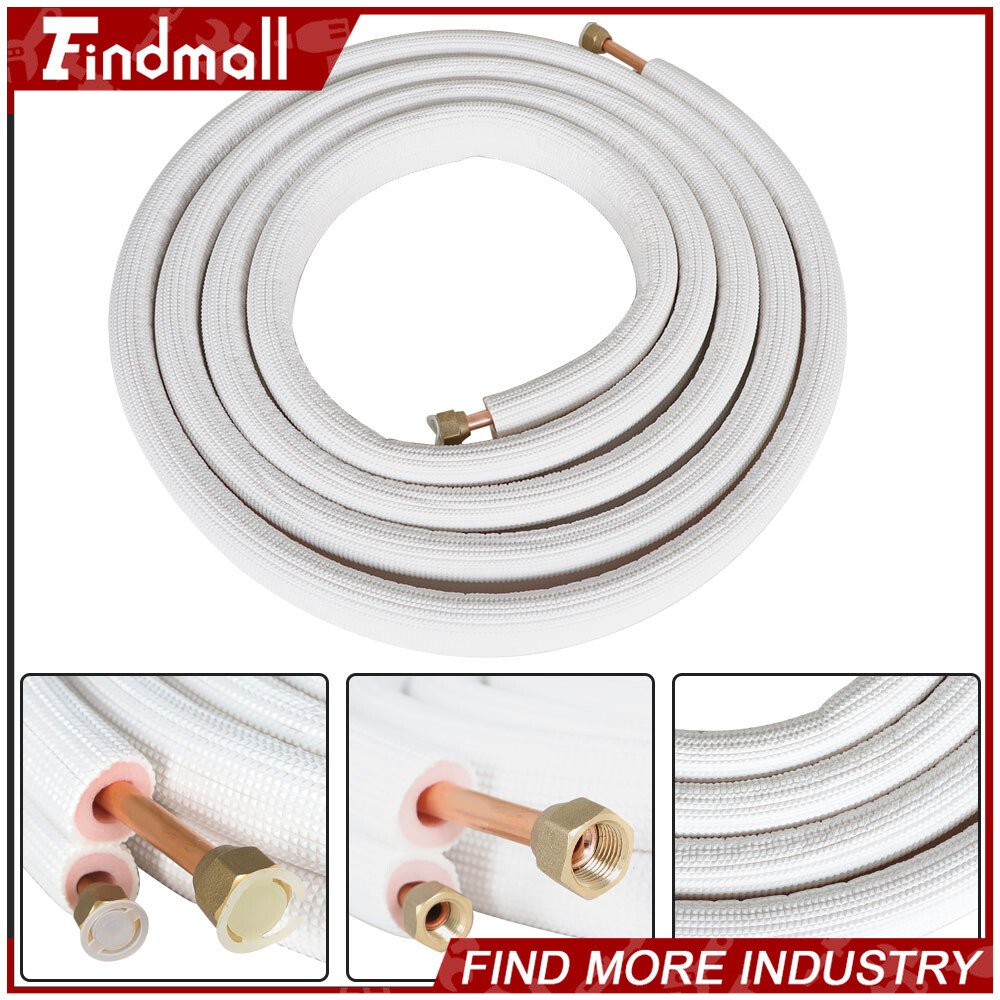 Findmall 1/4-3/8 Dia. 16, 25, 50Ft Install Kit For Mini Split Heat Pump Systems