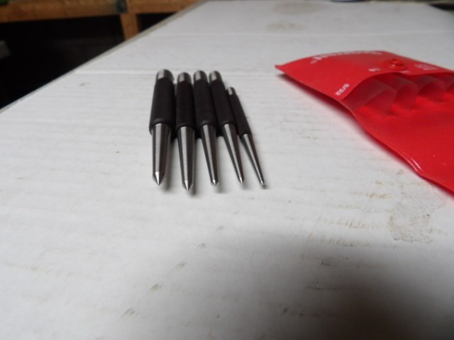 STARRETT #816 Prick Punch, Set of 5, 4" Length in Pouch New