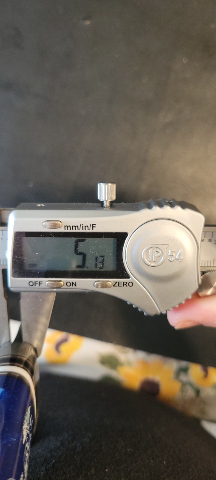 Impact Cutlery Custom Damascus Hunting Knife Engraved Blue Resin handle- 2399