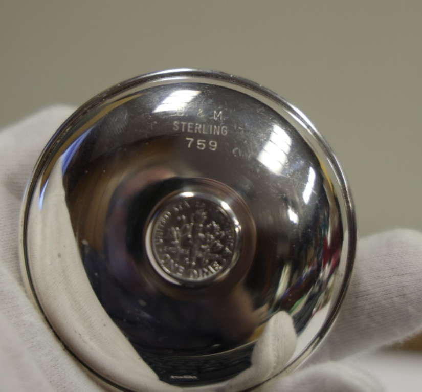 Antique Baldwin & Miller B&M 1957 Roosy 10c Sterling Bowl/Trinket Dish #759