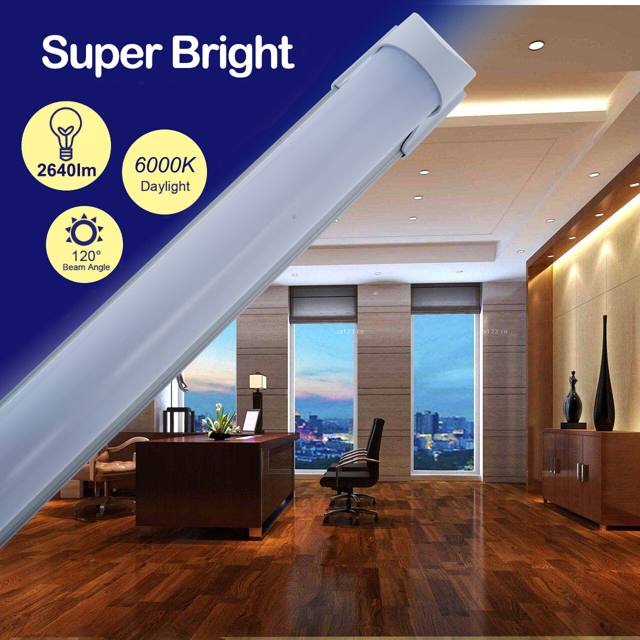 4FT 6 Pack LED Shop Light T5 T8 Linkable Ceiling Tube Fixture 24W Daylight 6000K
