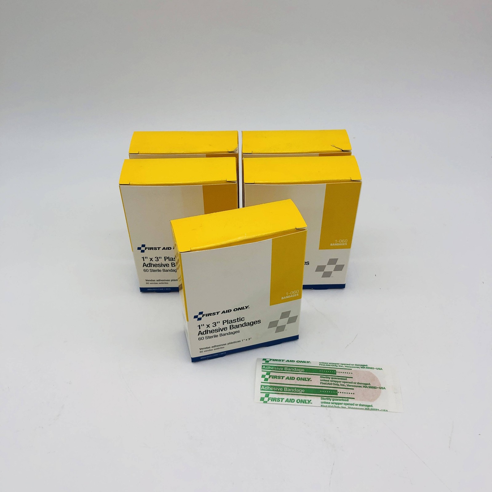 Acme First Aid Only 1-060 Plastic Adhesive Bandages 1" x 3" Lot of 300/5 Boxes