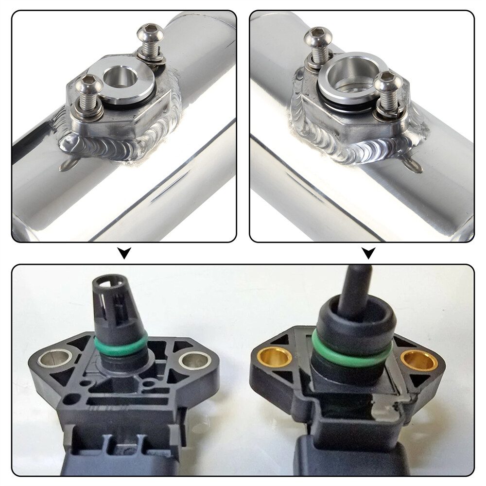 2.5" Flange Adapter For VW Jetta Golf Beetle A4 MK4 1.8T Map Sensor Flange Black