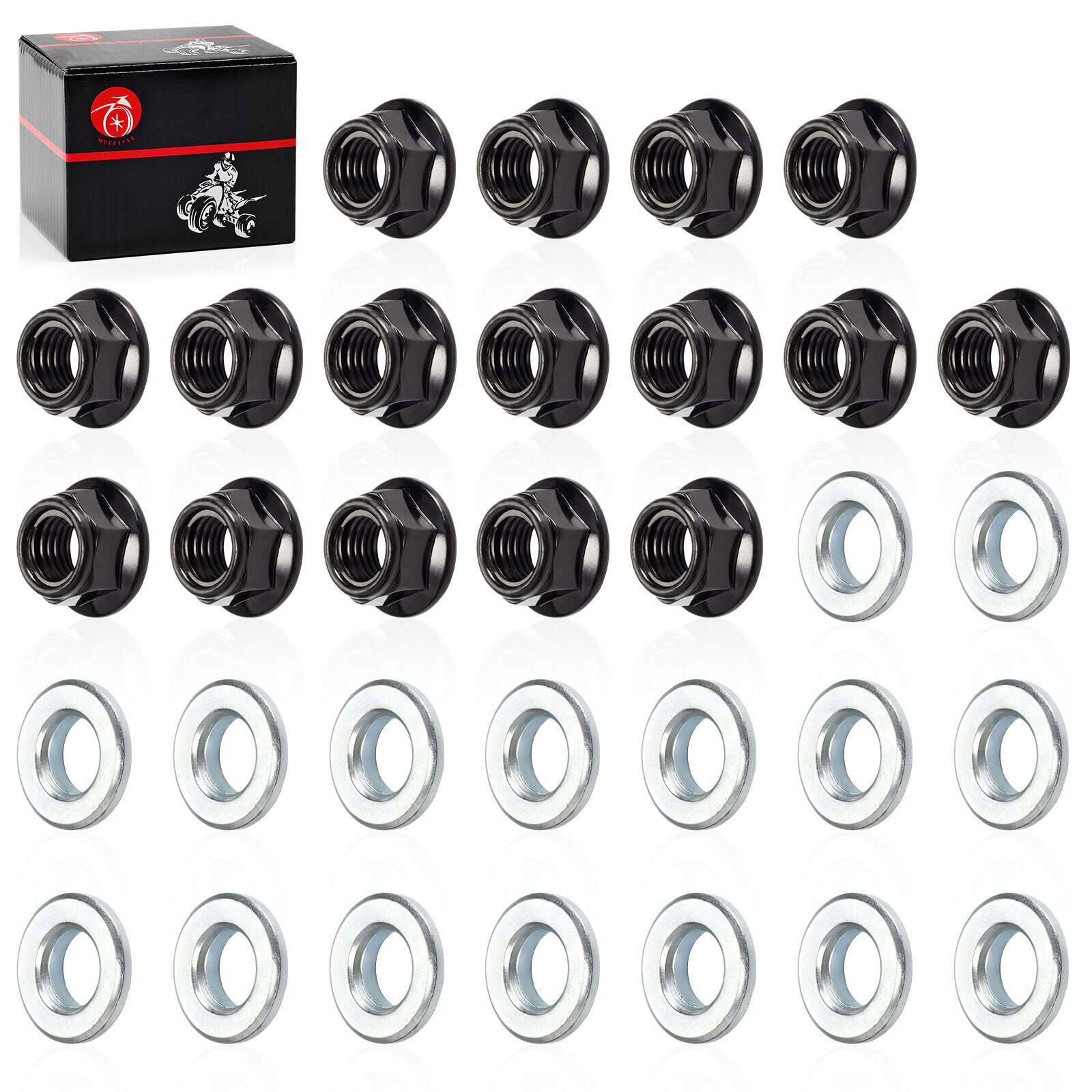 Wheel Lug Nut w/ Washer Kit For Yamaha Banshee Warrior 350 YFZ350 YFM350X 95-06