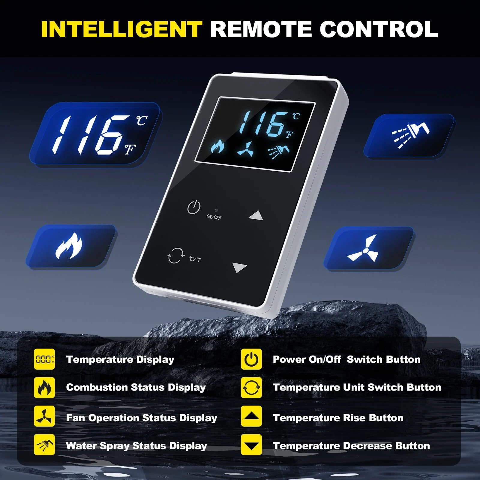 RV Water Heater 55000 BTUs RV Instant Hot Water Heater DC 12V for All RVs White