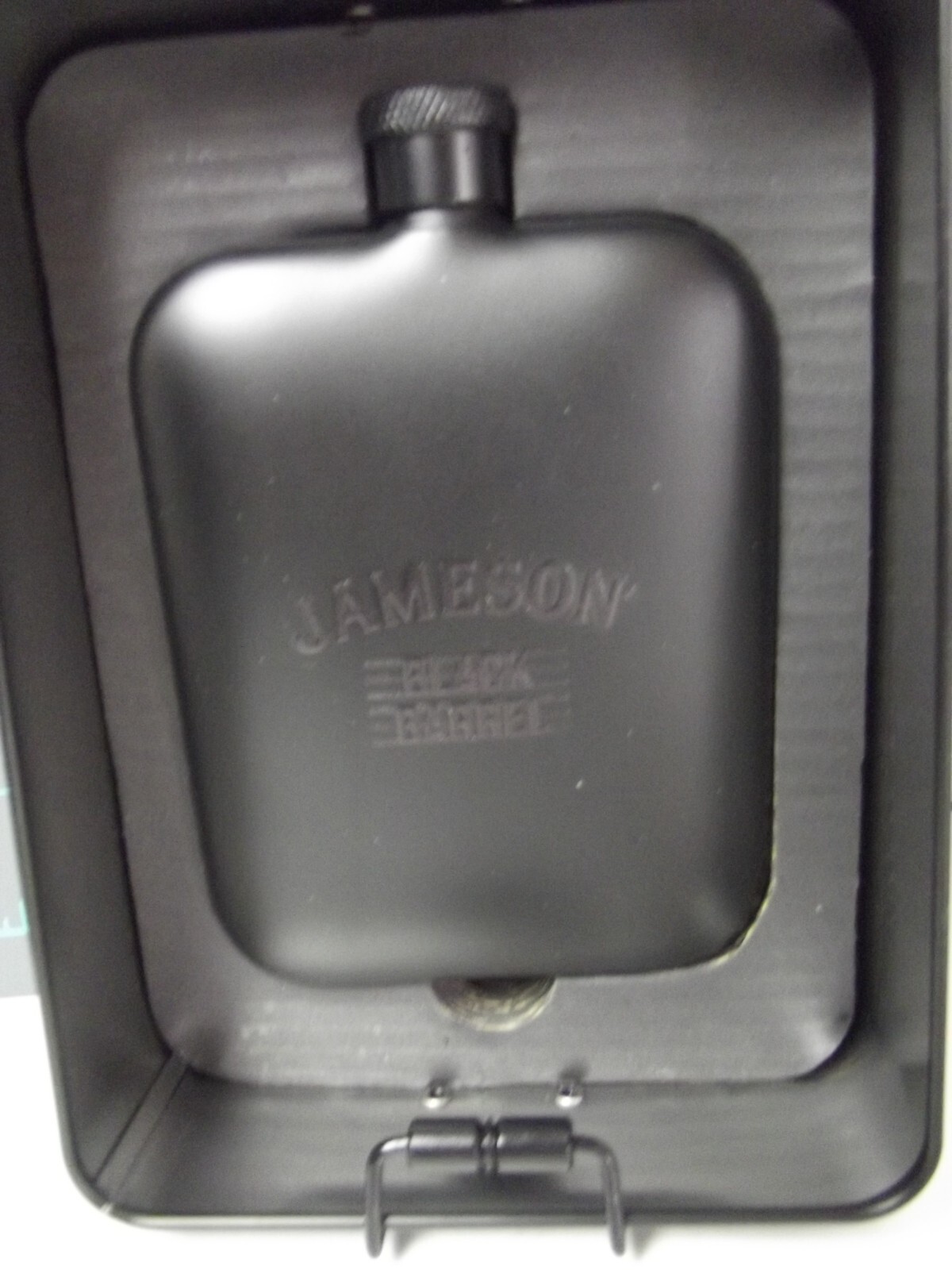 Jameson Flask Black Barrel Hip Flask In Gift Tin  6oz New Irish Whiskey