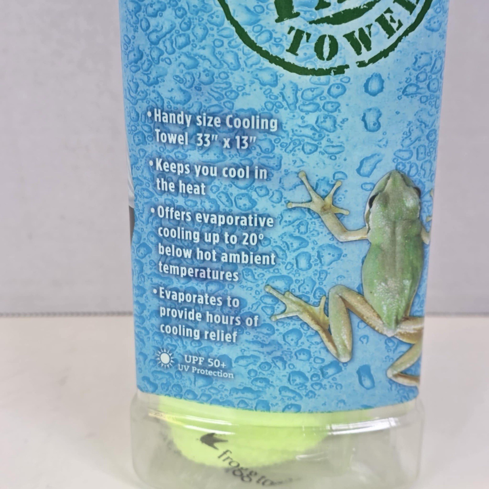 FROGG TOGGS The Original Cooling Chilly Pad Towel Neon Green 33"X 13" NEW SEALED