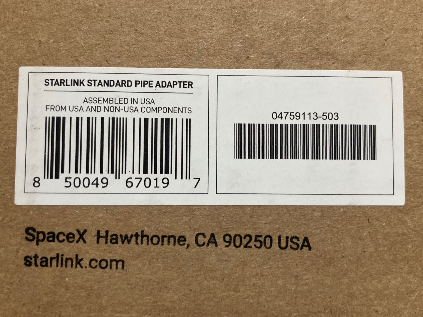 Starlink Standard Pipe Adapter