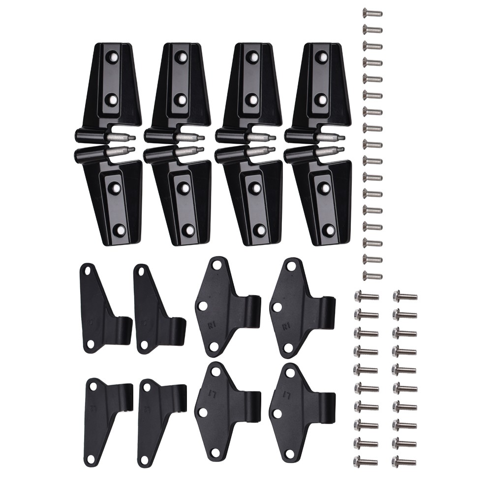 FOR 2007-2018 Jeep Wrangler JK Body Door Hinge Replacement Set Powder Coat 16pcs