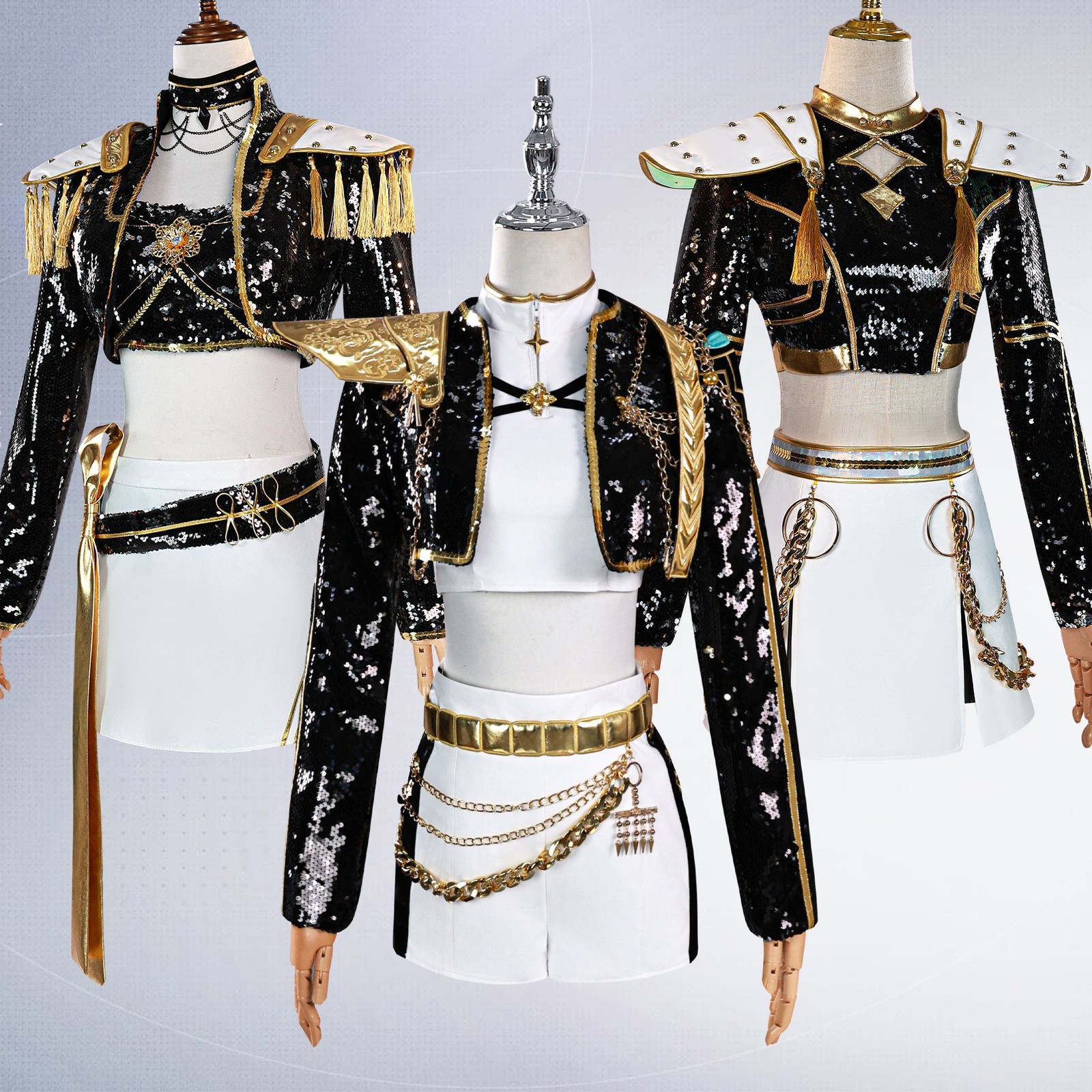 Kids Mira Rumi Zoey Stage Cosplay Girls Group Idol Black Costume Full Set