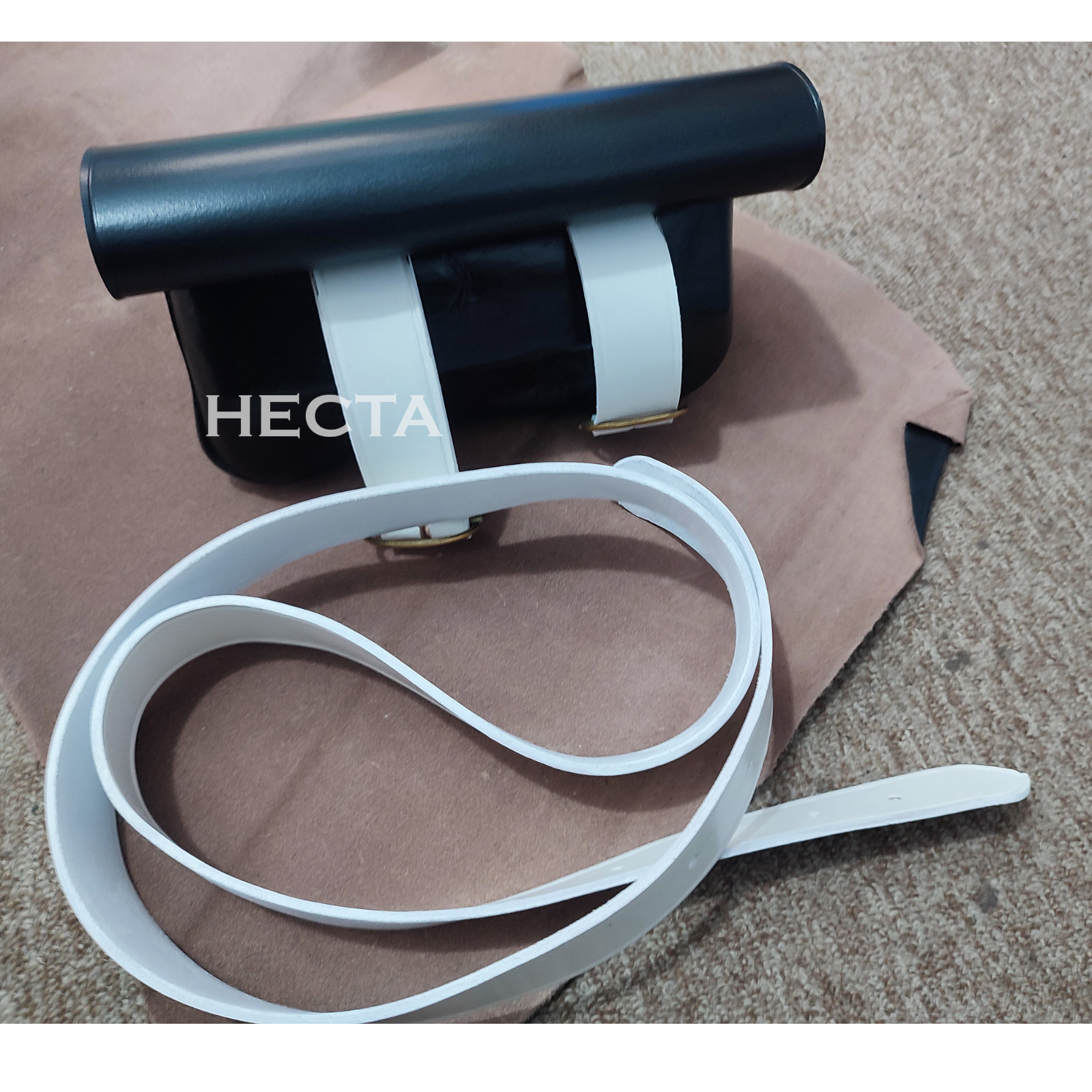 Revolutionary War Cartridge Box With White Belt Made with pure leather US stock