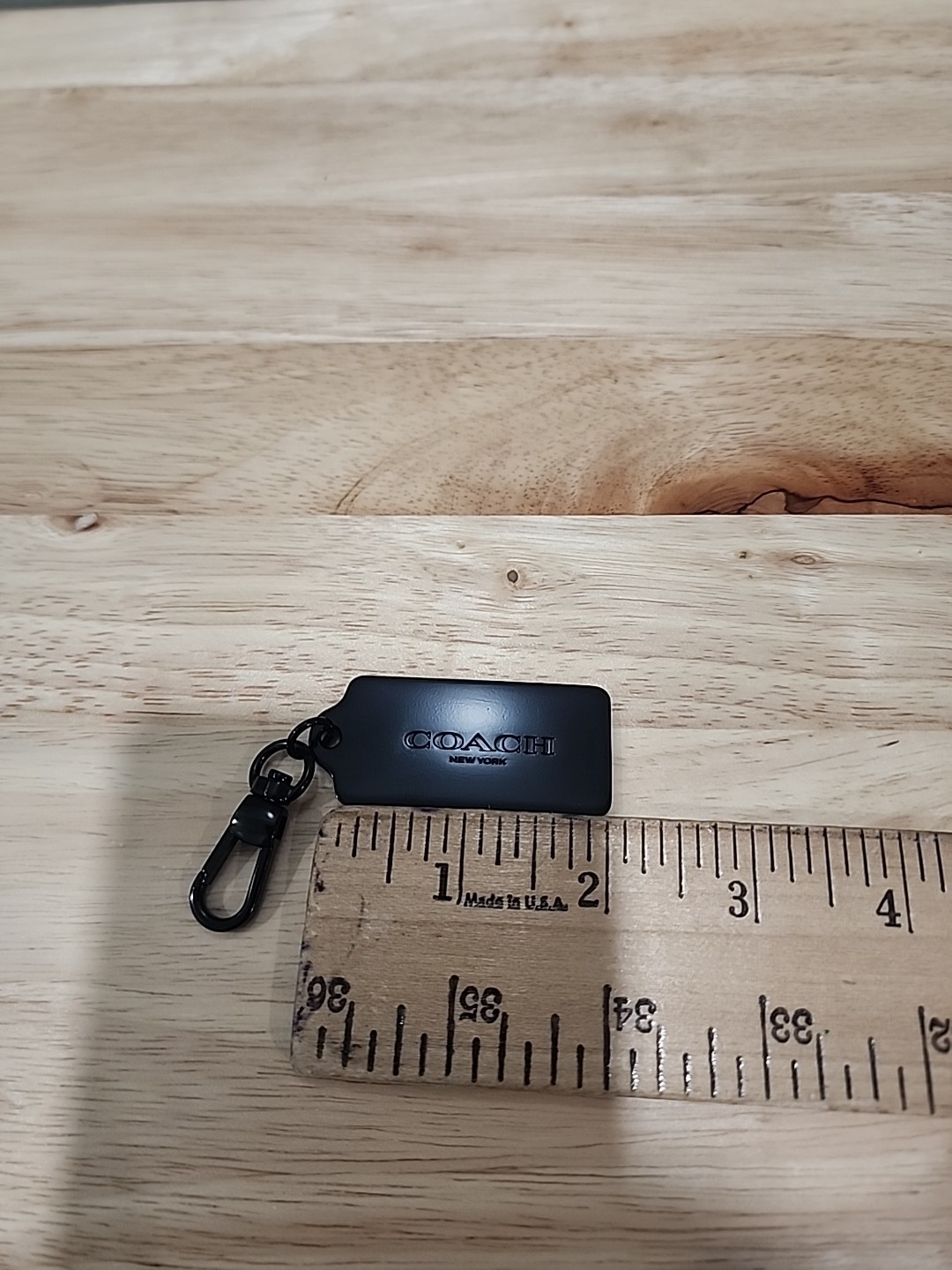 COACH NEW YORK ALL BLACK METAL KEYCHAIN / HANG TAG NEW LIMITED EDITION NEW