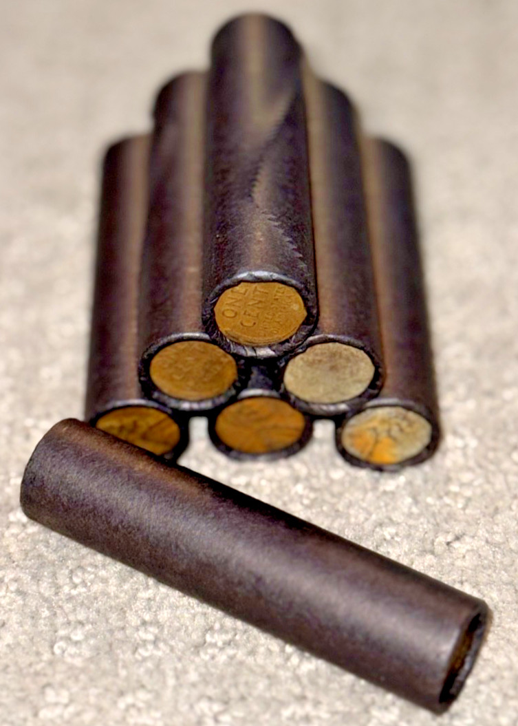 wheat penny black roll lincoln cent unsearched mixed dates mint marks bu