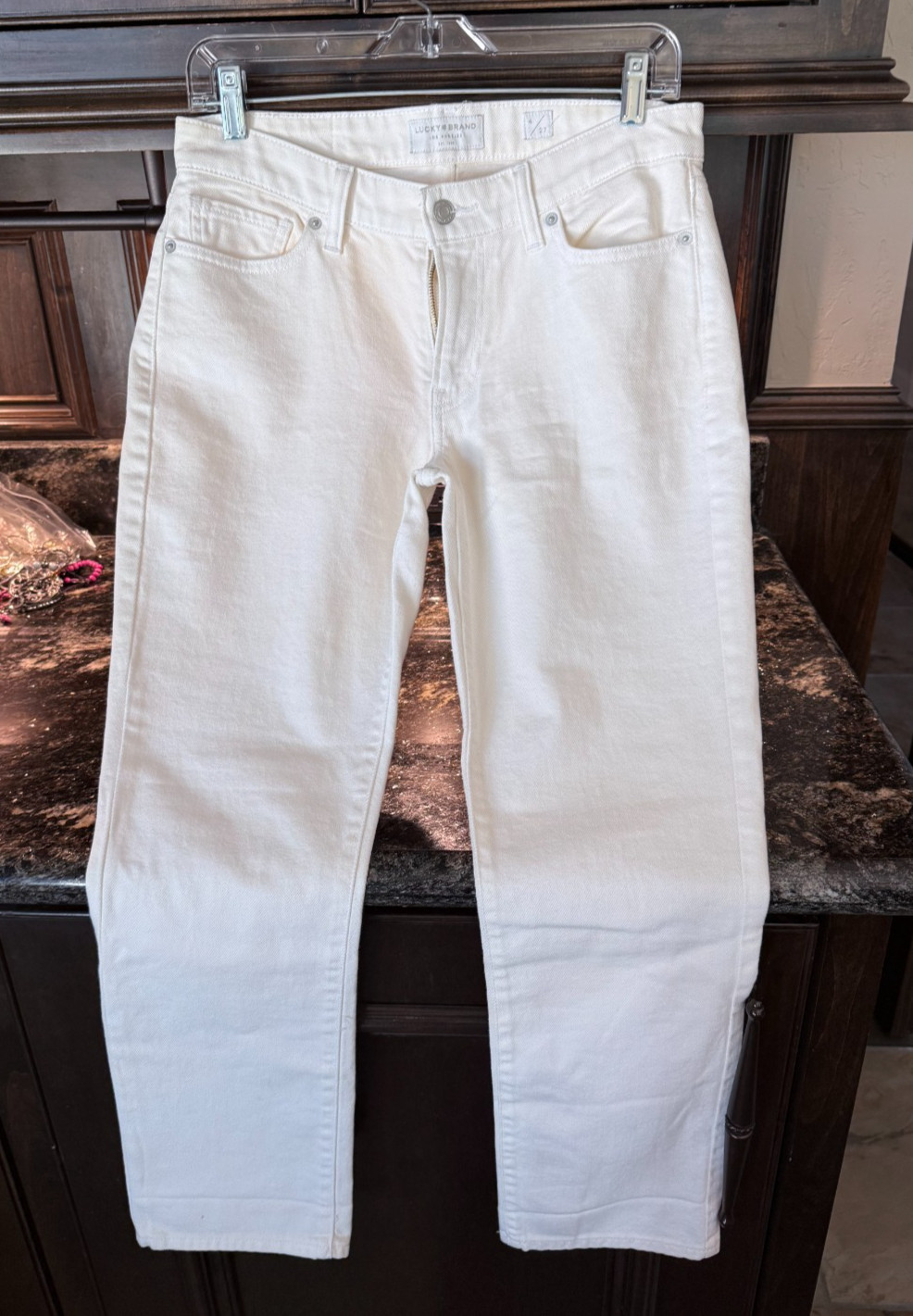 Lucky Brand Crop Jeans Womens White Non-Stretch Denim Mid Rise - 4/27