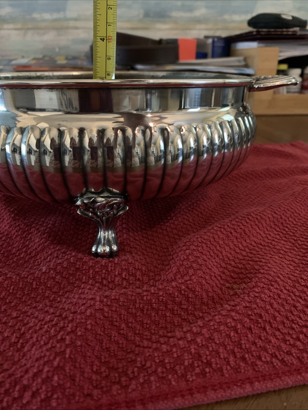 Leonard EP Silver Plated Three Footed Casserole Dish W/handles