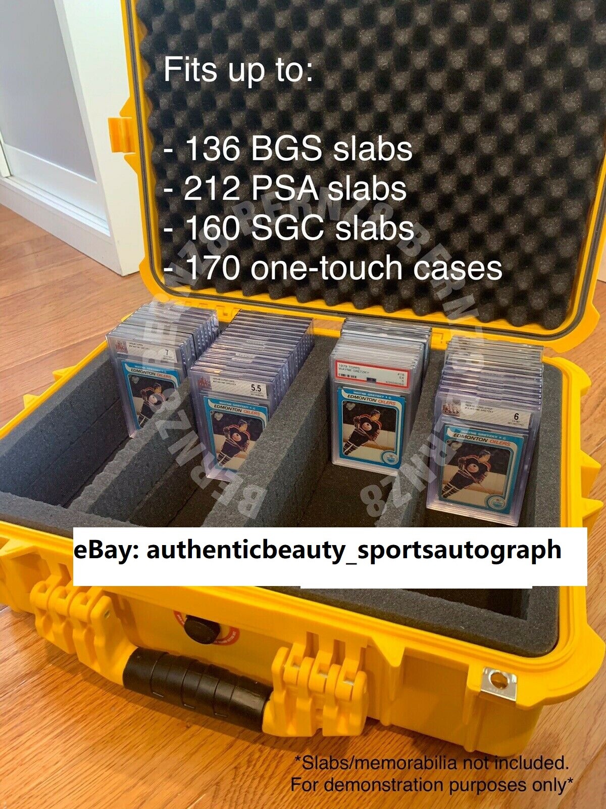 EXTRA LARGE XL ORANGE WATERPROOF STORAGE TRAVEL CASE PSA / BGS GRADED CARD SLABS