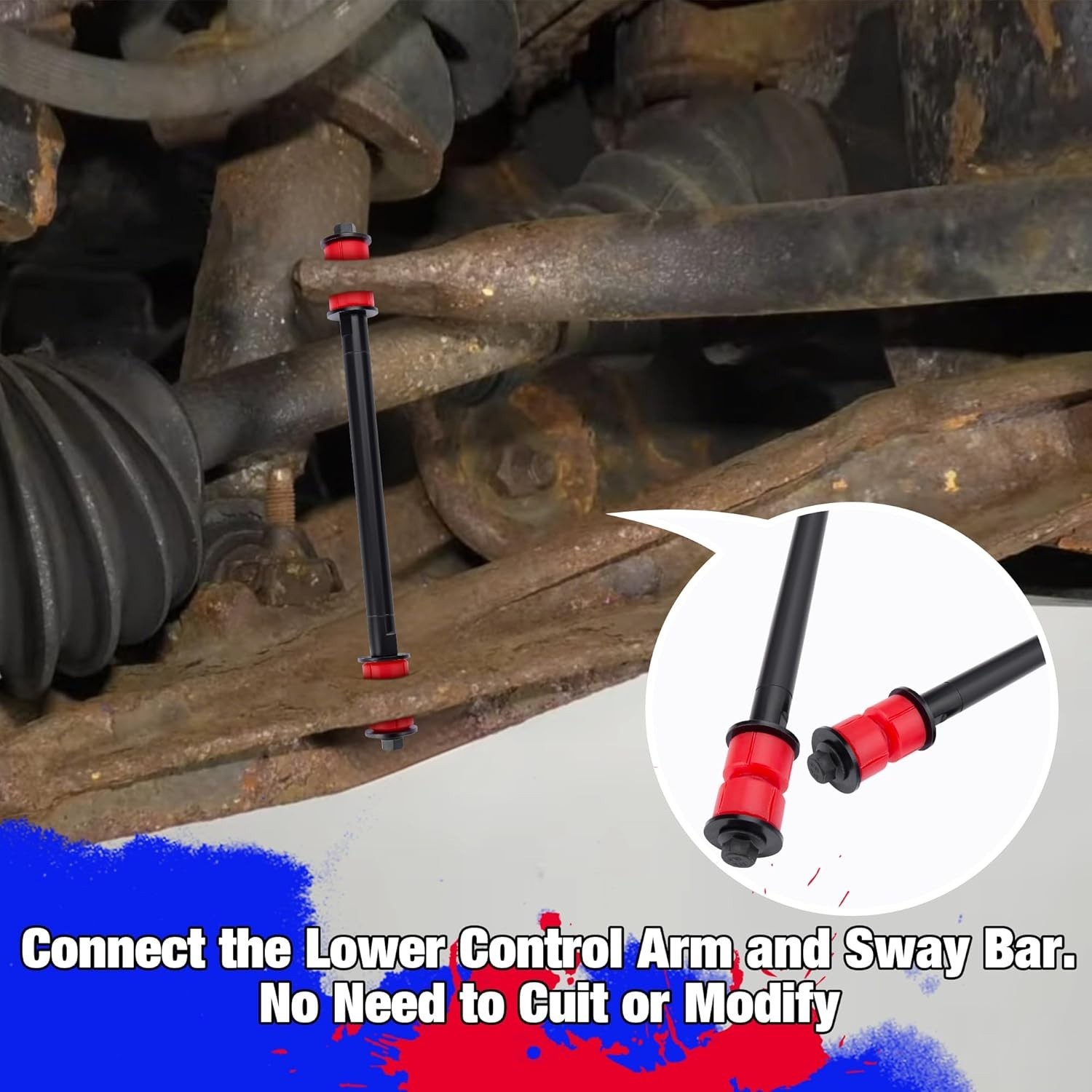 KSP 2pcs 4-6'' Extended Front Sway Bar Link for Chevy Silverado Tahoe GMC Sierra