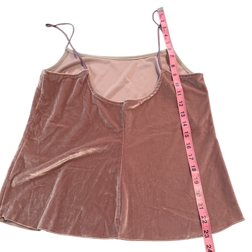 Free People Intimately Velvet Cami Top Rose Boho M Glam Layering Y2K Style