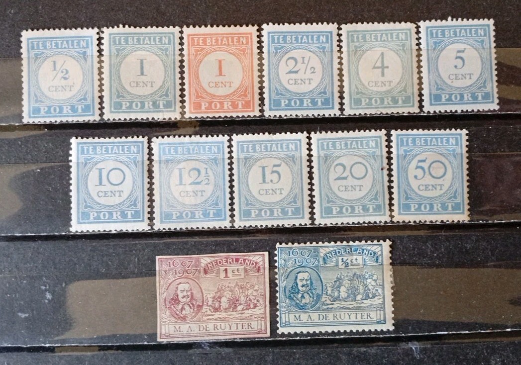 WL40 - NETHERLANDS 1907/12 - Lot of 13 MH Stamps