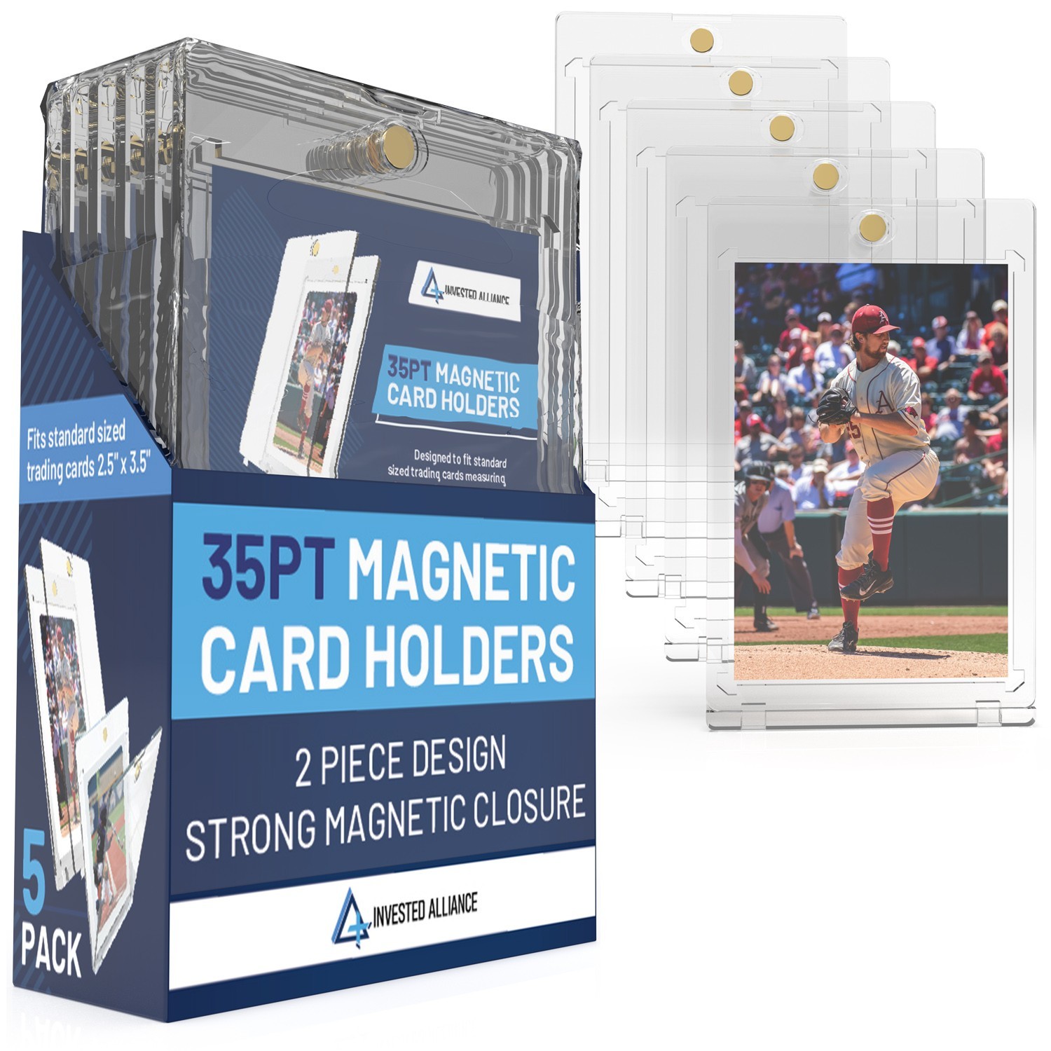 Premium One-Touch Magnetic Card Holders 35pt-360pt for Sports & TCG Trading Card