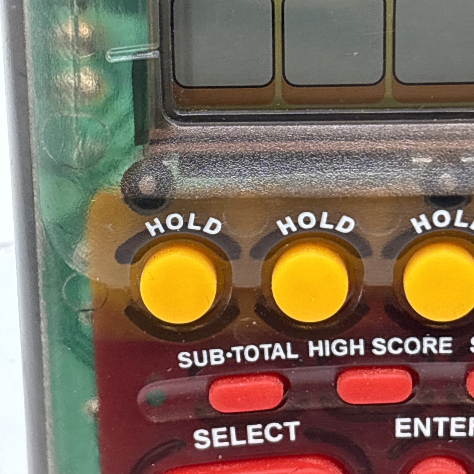 1995 Electronic Handheld Yahtzee Game Clear Smoke MB Milton Bradley 4511 TESTED