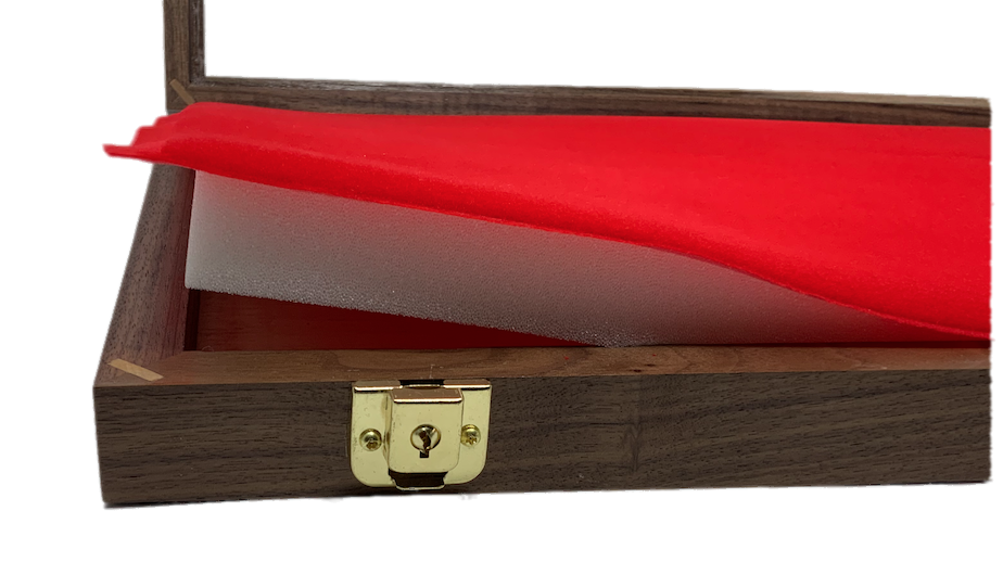 Walnut Wood Display Case 12 x 18 x 2 for Arrowheads Knives Collectibles Coins