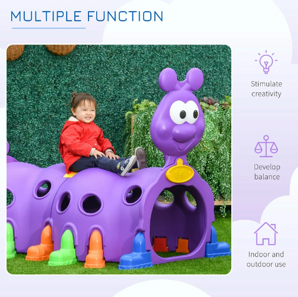 Play Kid Caterpillar Climbing Structure Tunnel Crawling Day Care In Out Door Fun
